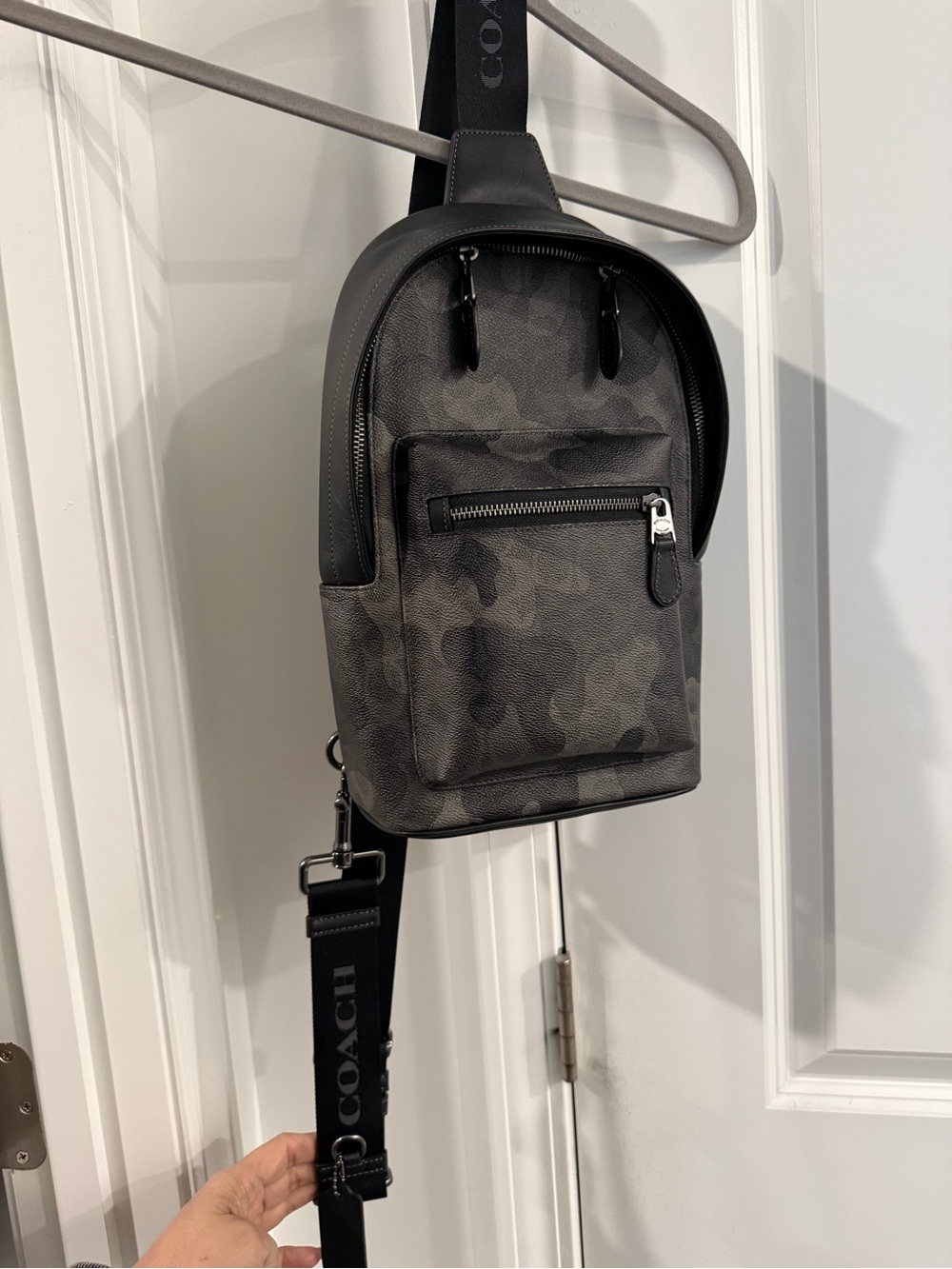 Coach Men’s Gray Camo Crossbody Sling Bag